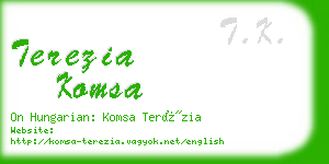 terezia komsa business card